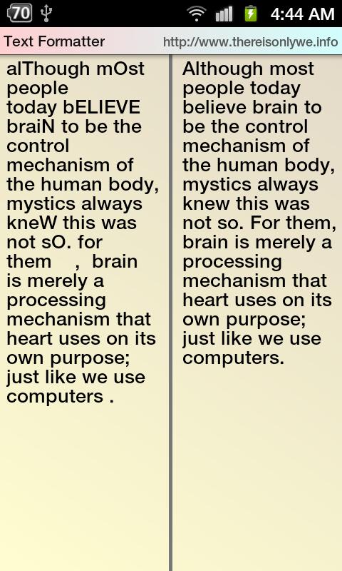 (Plain) Text Formatter