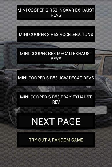 Engine sounds of Cooper R53