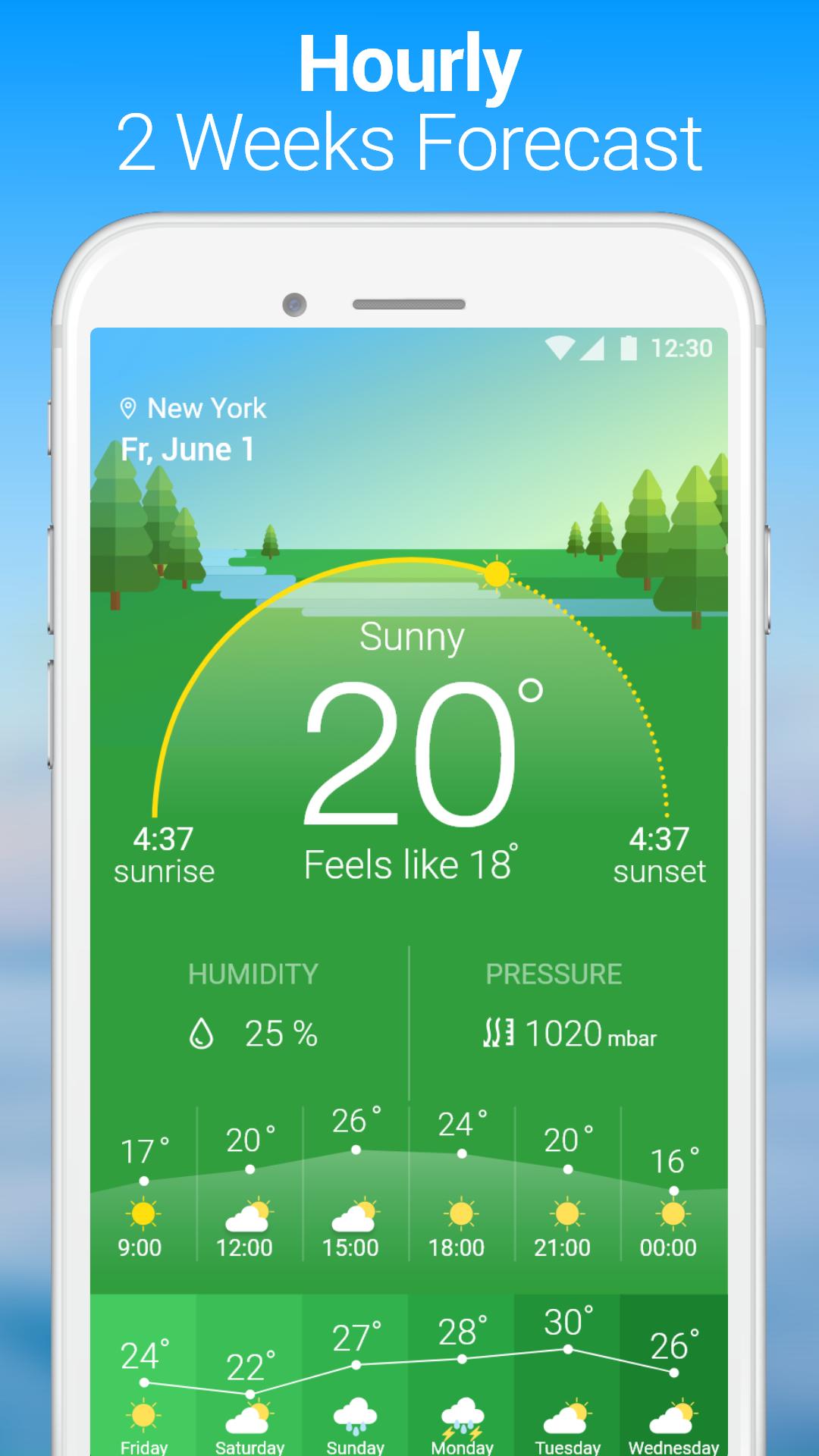 Weather forecast app - Widget & Clock