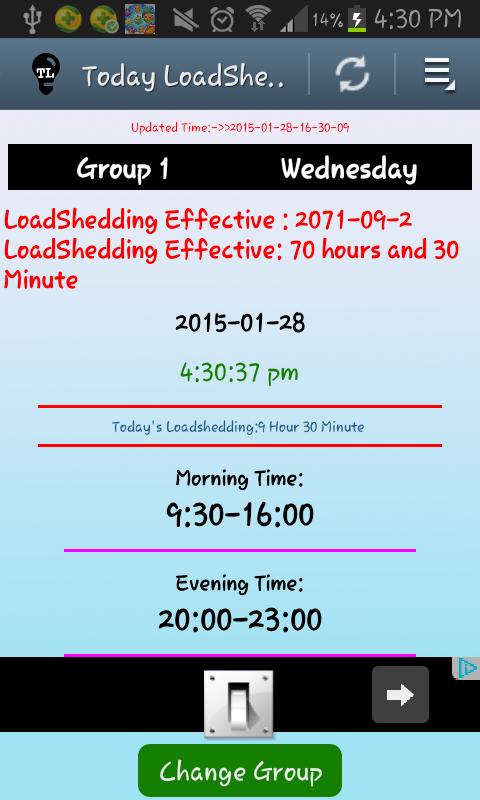 Today's Loadshedding
