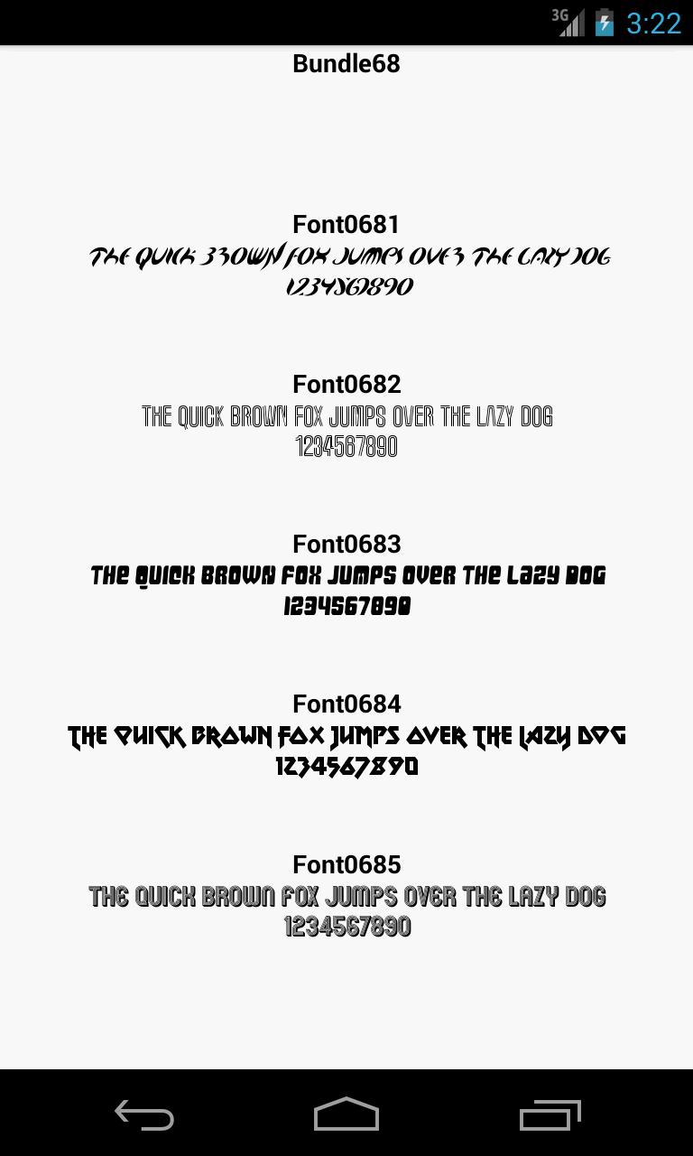 Fonts for FlipFont 68