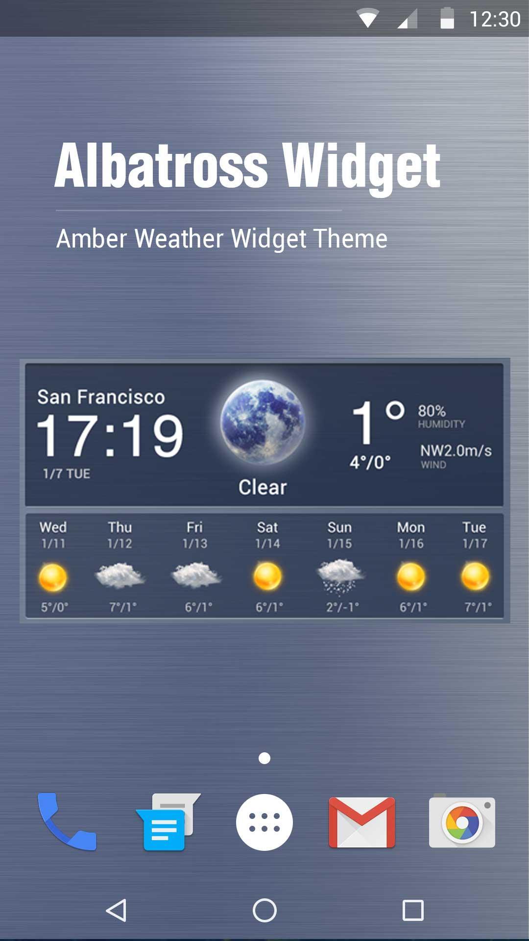 Digital clock and weather widget