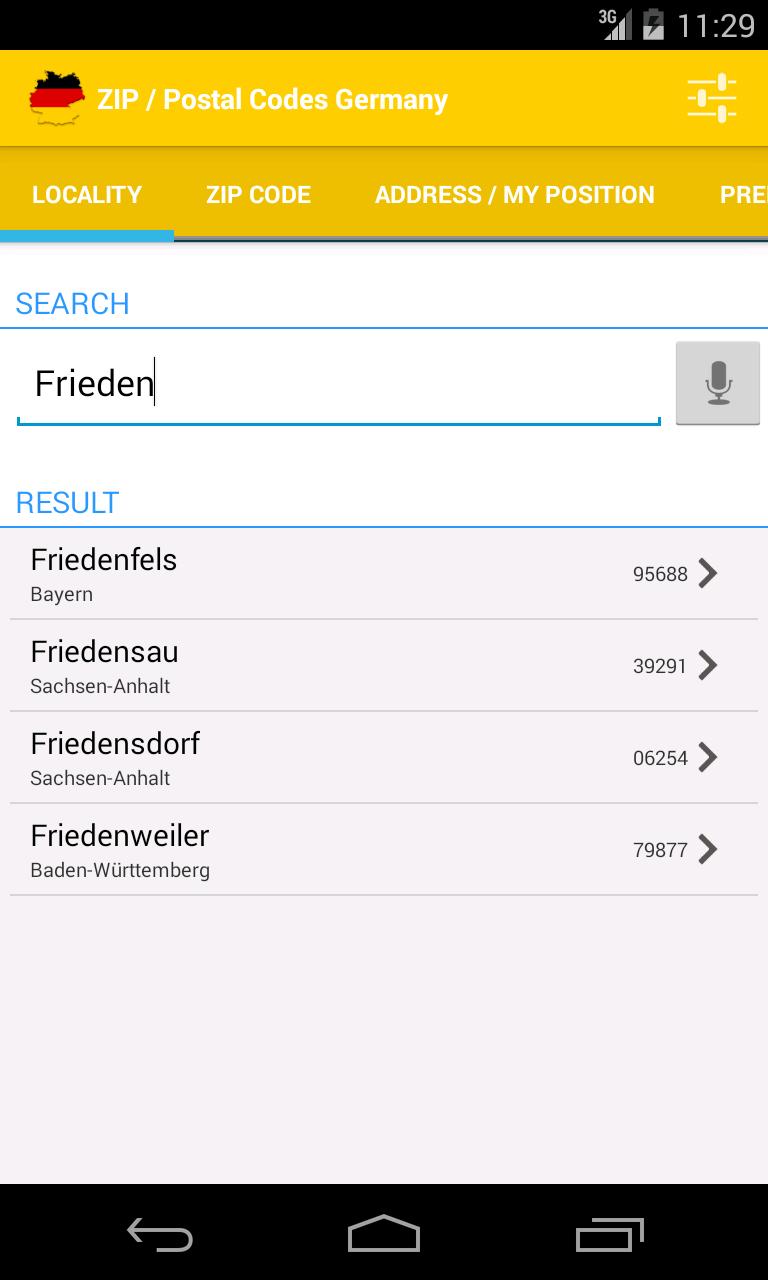 ZIP / Postal Codes Germany