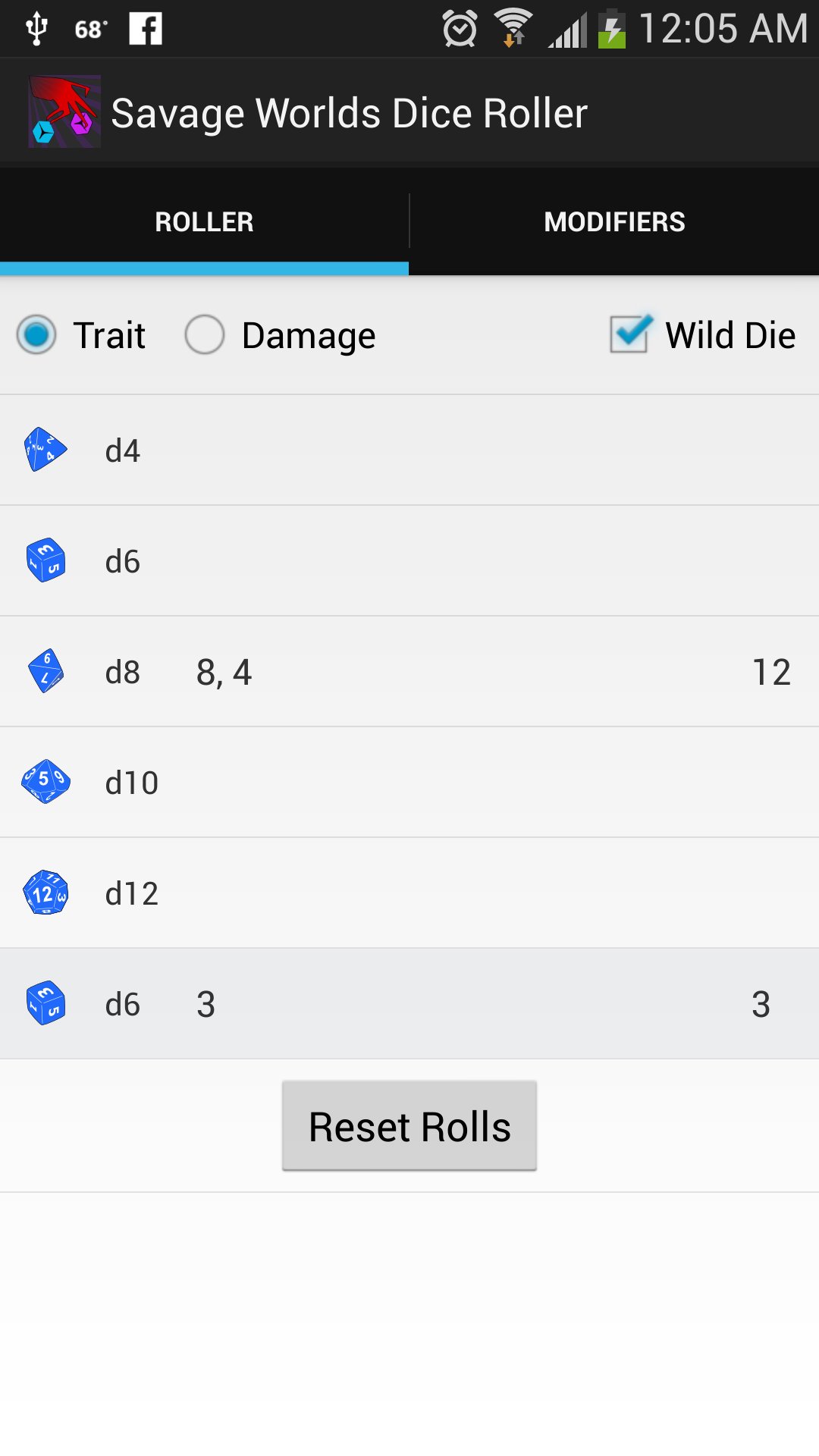 Savage Worlds Dice Roller