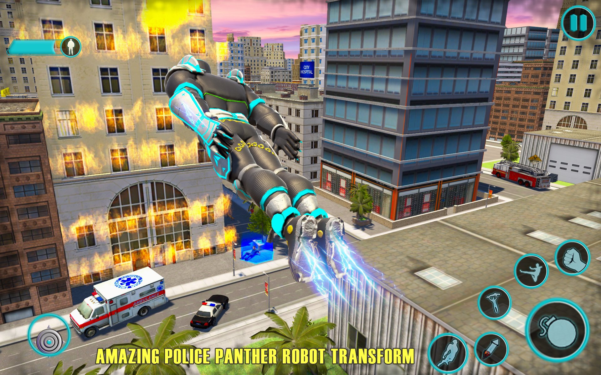 Flying Panther Robot Hero Game