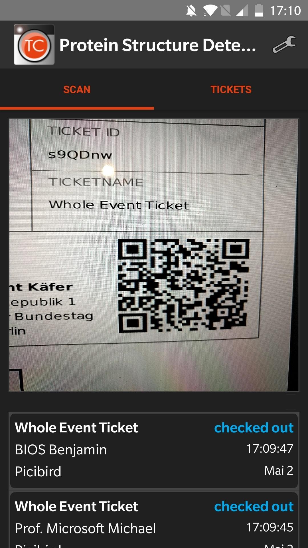 TC Tool Ticket Scanner