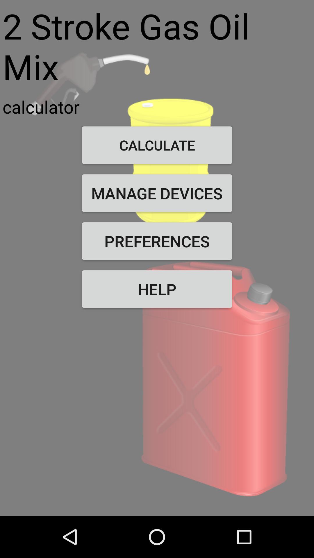 2 Stroke Gas Oil Mix Calc