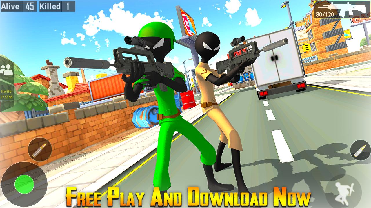 Green Stickman Royale Battle: FPS Shooting