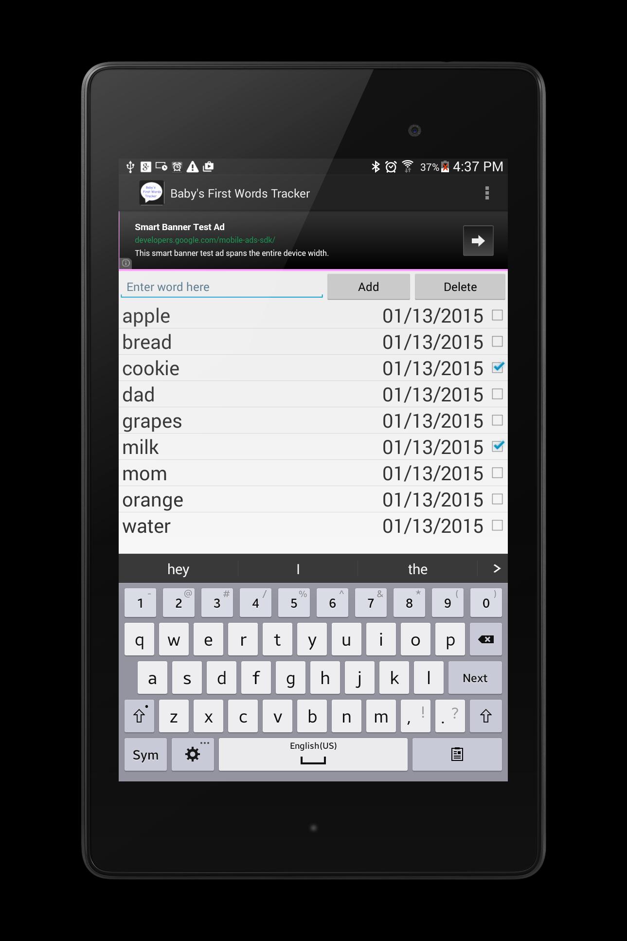 Baby's First Words Tracker