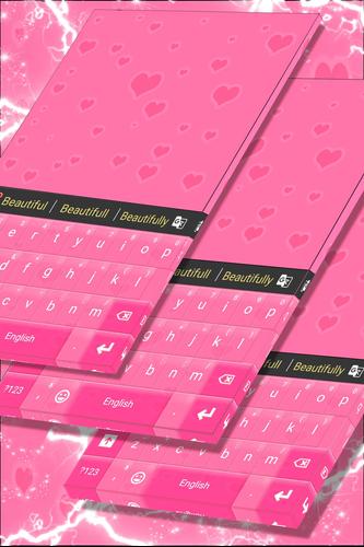 Pink Hearts Keyboard Theme