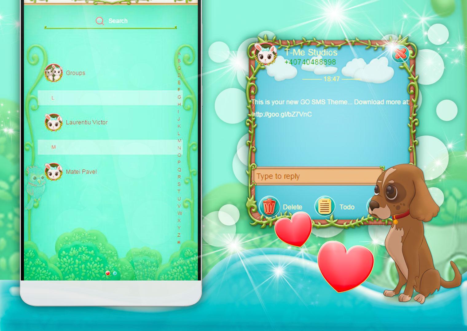 Cute Pets SMS Theme
