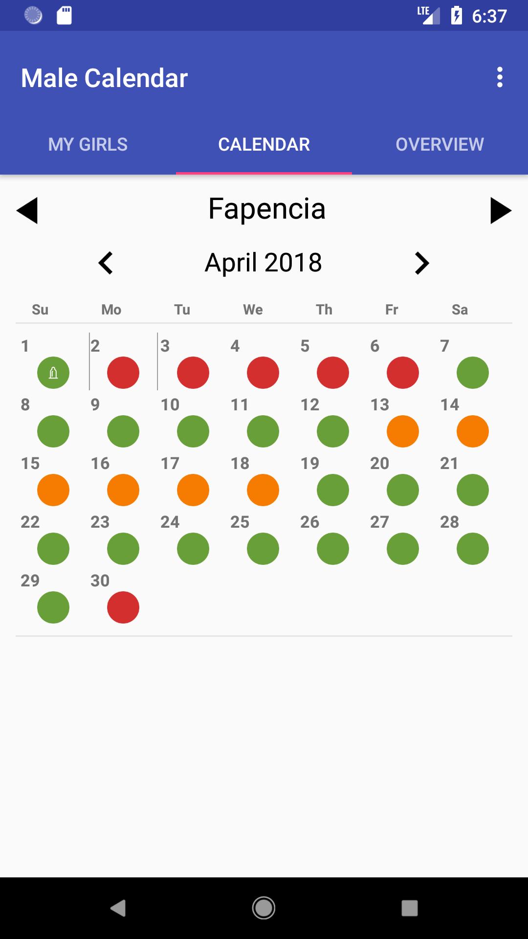Male Calendar